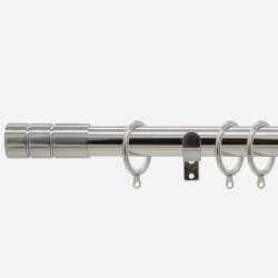 Stainless Steel Effect Barrel | 28mm | Curtain Pole