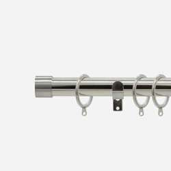 Stainless Steel Effect End Cap | 28mm | Curtain Pole