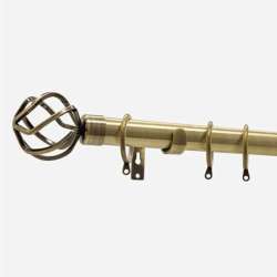 Antique Brass Cage | 28mm | Curtain Pole